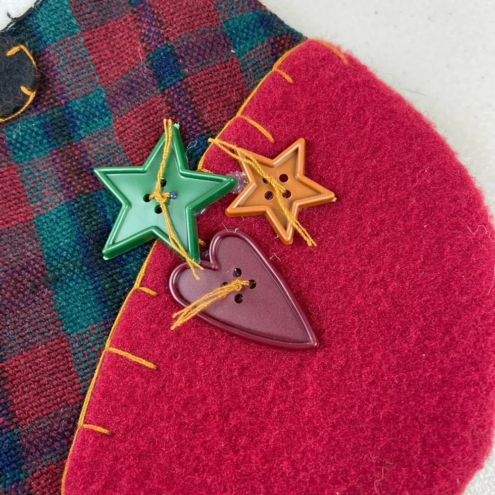 Vintage Pima Creations Inc. Christmas stocking felt quilted Santa Claus